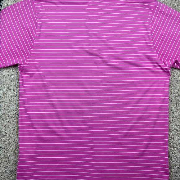 Fennec Pink Striped Polo Stretch Shirt Large Athletic Golfing Golf Club Logo - Picture 7 of 7